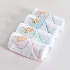 Toalha de banho para Bebé estampada urso na lua - 80x80cm