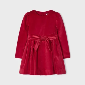 Vestido veludo menina vermelho - Mayoral
