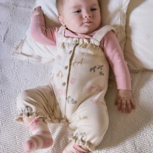 Conjunto jardineira estampado - Mayoral Newborn - Orquídea