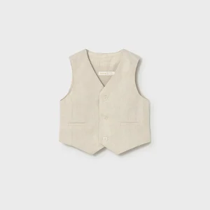 Colete linho suiting - Aveia mezc - Mayoral