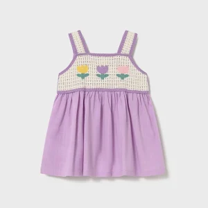 Vestido combinado crochet - Lilac - Mayoral