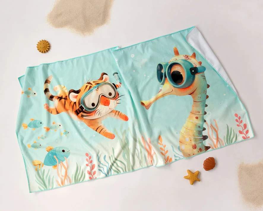 Toalha de praia para bebé e criança - Kiokids Menta