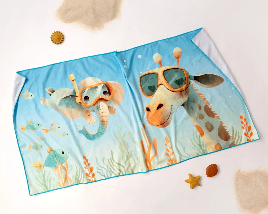 Toalha de praia para bebé e criança - Kiokids Azul - Image 2