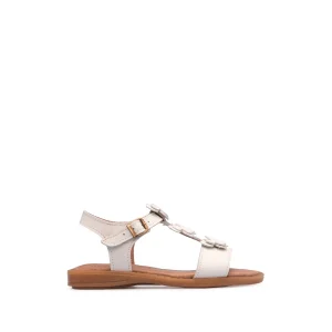Sandália Salto Raso Criança Pele Branco