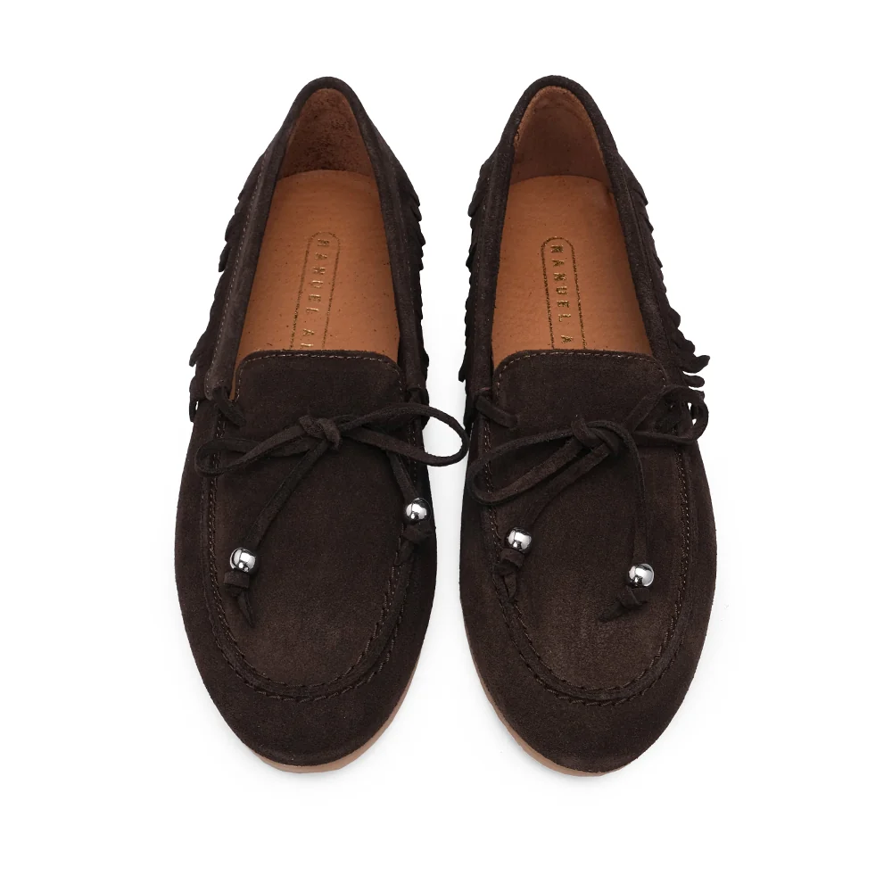 Sapato Mocassim Mulher Camurça Castanho - Image 6