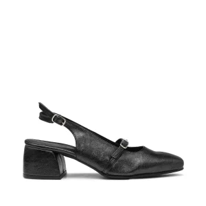 Sapato Slingback Mulher Pele Preto