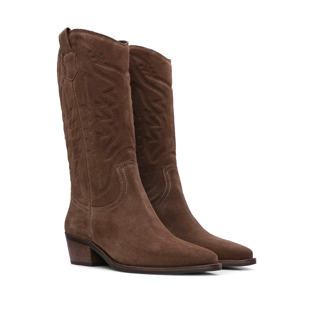 Bota Texana Mulher Camurça Castanho - Image 3