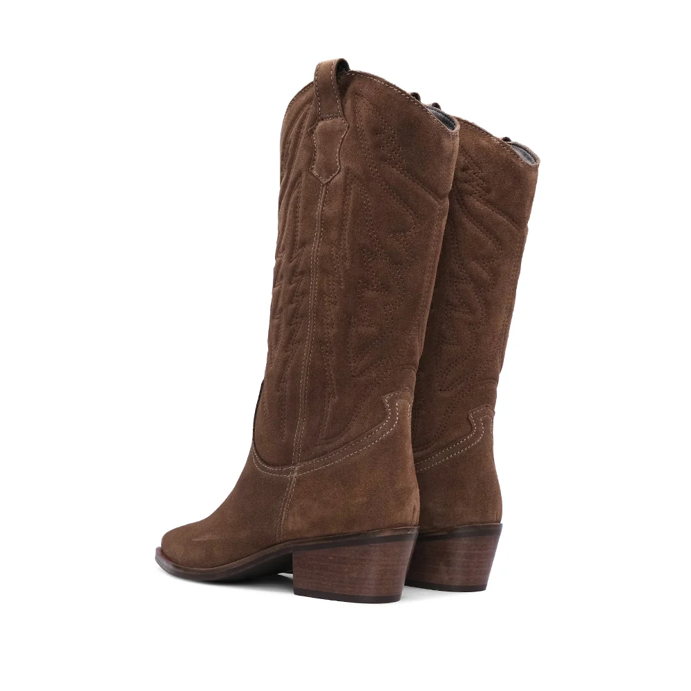 Bota Texana Mulher Camurça Castanho - Image 4