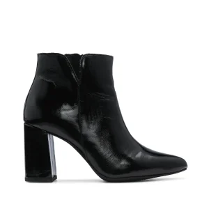 Botim Salto Alto Mulher Verniz Preto