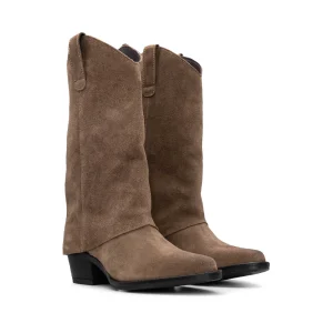Bota Polaina Mulher Camurça Terra