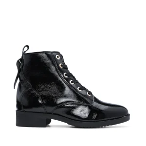 Botim Salto Raso Mulher Verniz Preto