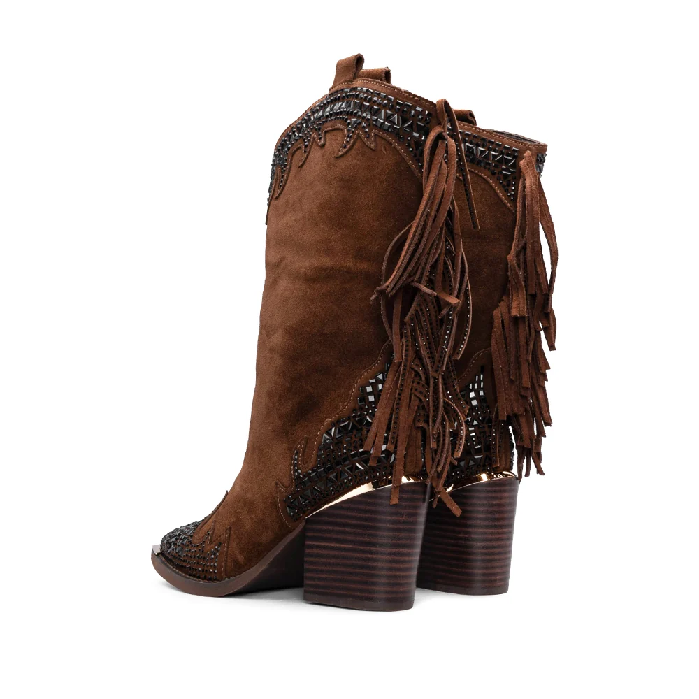 Bota Texana Mulher Camurça Camel - Image 4