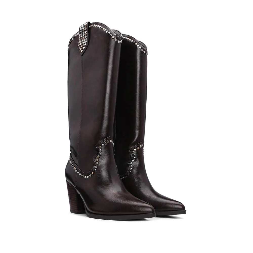 Bota Cano Alto Mulher Castanho - Image 3