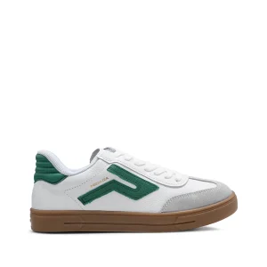 Sapatilha Casual Mulher Pele Branco E Verde