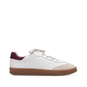 Sapatilha Casual Mulher Pele Branco E Vermelho