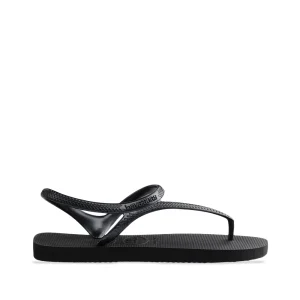Chinelo Salto Raso Mulher Pele Sintética Preto
