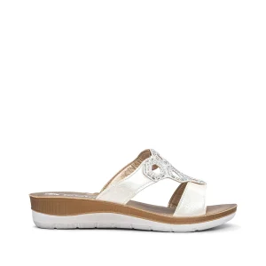 Chinelo Conforto Mulher Pele Sintética Branco