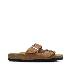 Chinelo Salto Raso Mulher Camurça Camel
