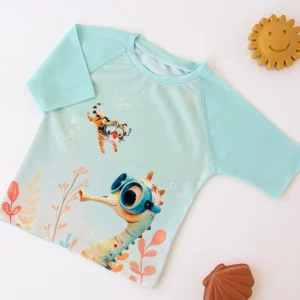 Camisola de Banho para bebé proteção UPF 50+ - Kiokids Menta