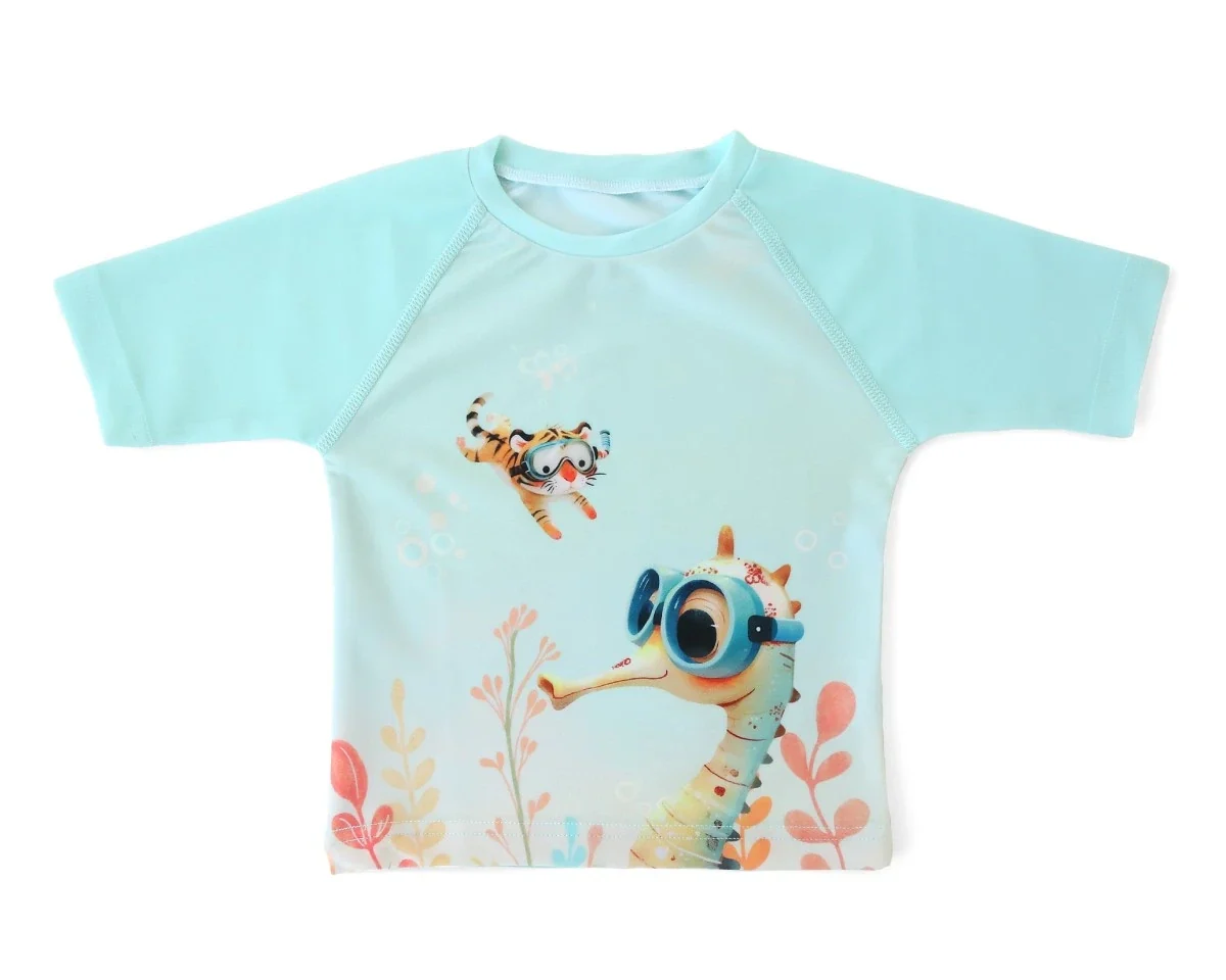 Camisola de Banho para bebé proteção UPF 50+ - Kiokids Menta - Image 3