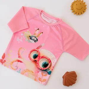 Camisola de Banho para bebé proteção UPF 50+ - Kiokids Rosa